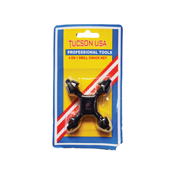 Drill Chuck Key 4 Way - Carded