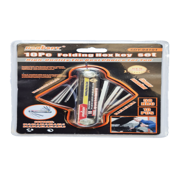 Allen Key Folding 10Pce-H/Duty