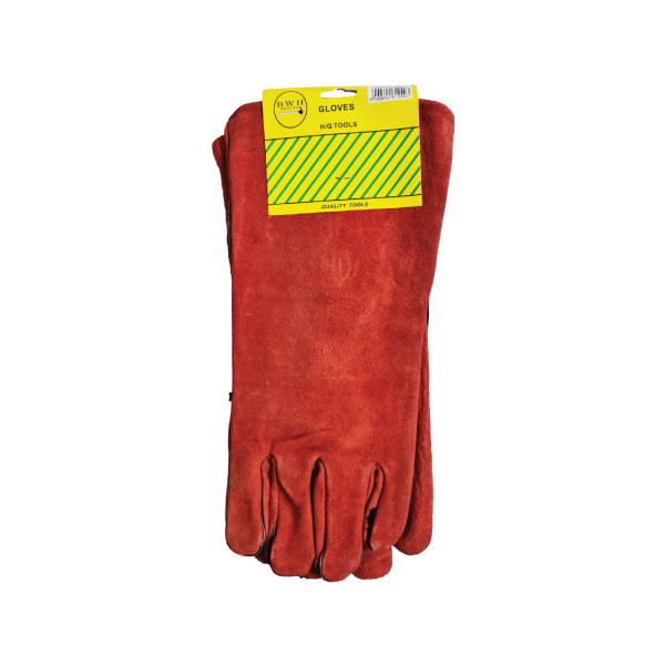 Gloves Leather Red 12" H/Q